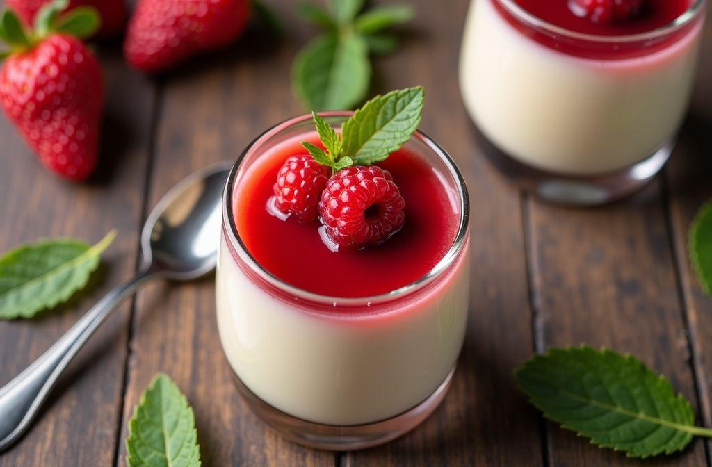 Panna cotta à la vanille et coulis de fruits rouges : recette légère
