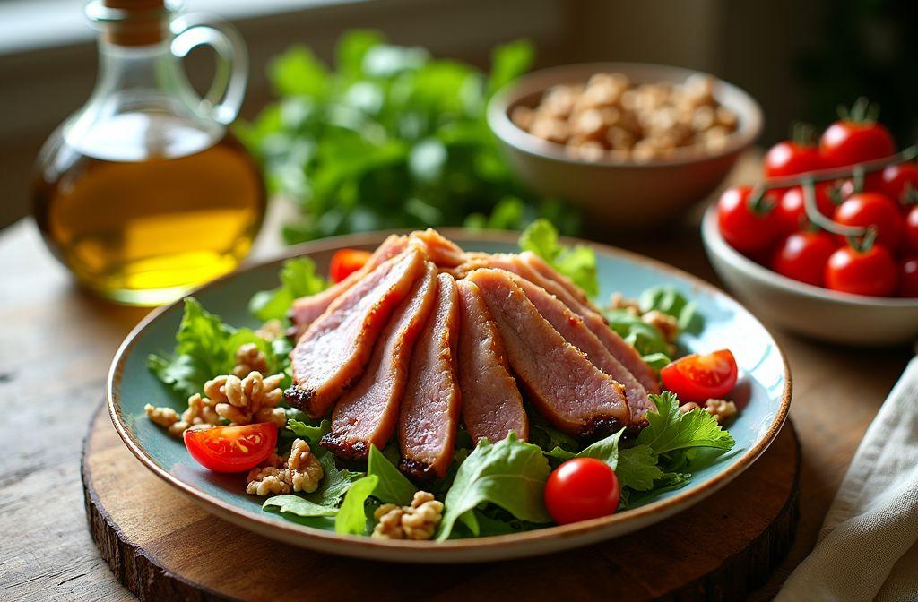 Salade périgourdine au magret fumé : recette authentique du Sud-Ouest